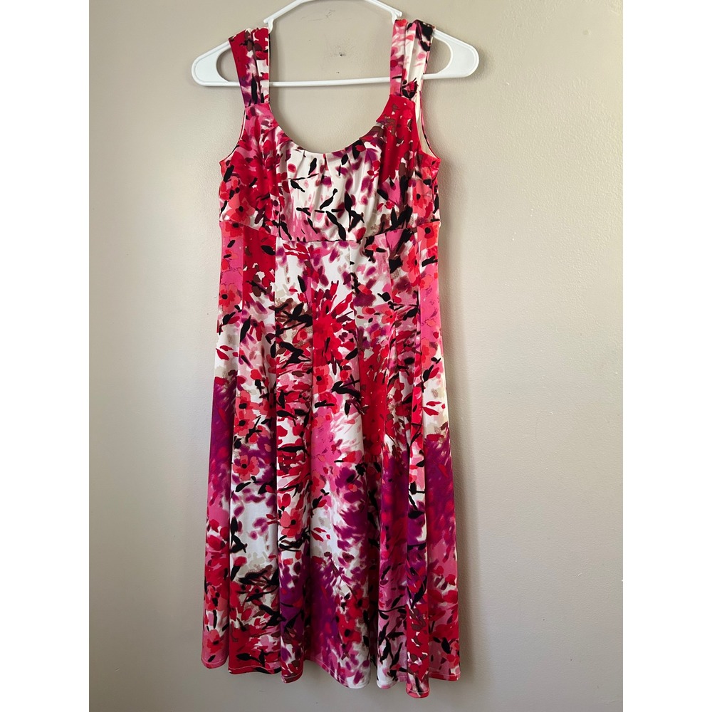 90s Floral Print Sleeveless Midi Dress Size 4 Garden Party Classic Cottage Y2K